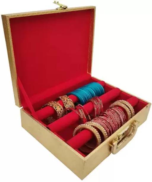 tosim 03 Trendy Bangle Box With 3Rods And Number Lock system To Carry Bangles Lockable Vanity Box