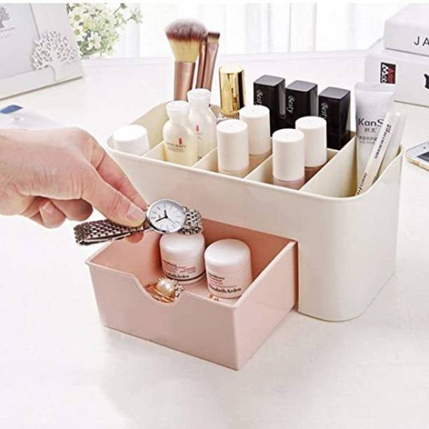 FreshDcart Cosmetic Make Up Storage Box Organizer with Makeup Stand and Drawers for Dressing Table, Bedroom, Home (Multicolour, FDC3RFT) Storage, Organizer Vanity Box