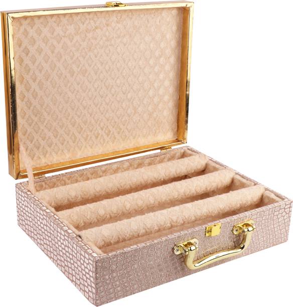 Chiefly Bangle Box With 3 Detachable Rods For Women and Girls | Jewellery Organizer Portable case with a sturdy handle, making it easy to carry and store. Vanity Box