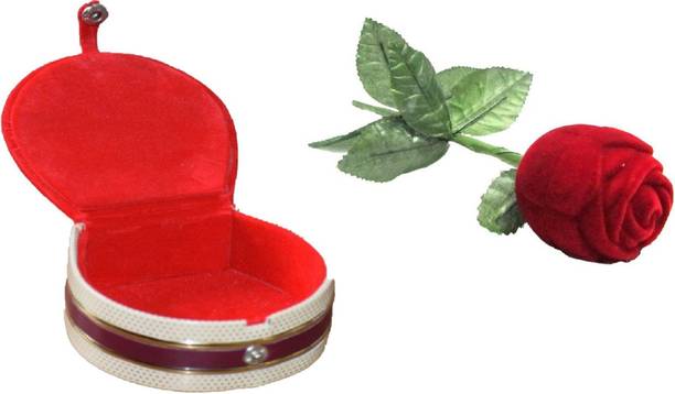 ultimatefashionista New-COMBO Rose Flower Ring Box Vanity Box (Red) Girls & Loved Ones Gift, vanity box Vanity Box