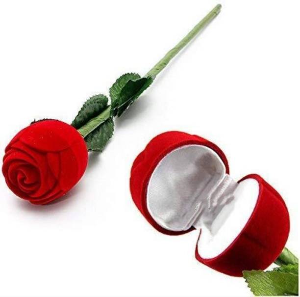 90 Degree Fancy Rose Petals Jewellery Ring Box for Engagement Gift for Women Ring Vanity Box