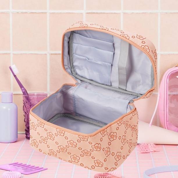MINARA BEAUTY Cosmetic Bag for Travel, Women Makeup Organiser and Jewellery Travel, Makeup and Jewellery Vanity Box