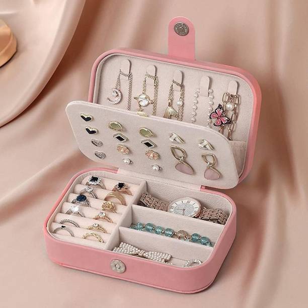 HI-HOPE Jewelry Box for Women Girls,Jewelry Organizer Box for Necklace,Ring,Earring Jewellery Storage, Multi-Purpose Storage Box, Travel jewellery Box, Mini jewellery Box Vanity Box