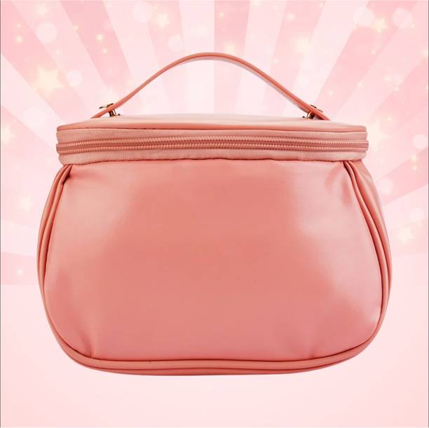 MINARA Cosmetic Organiser - Travel, Makeup & Grooming- Peach Pink Makeup and Jewellery Vanity Box