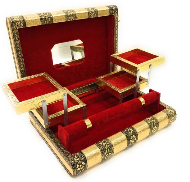 NAVRANG Jewelry Box Wooden Jewellery Organizer Multi Purpose Box Bangle Box Return Gift Home Decoration Wedding gift Box, Vanity Box Wedding , Rakhi Gift, Valentine Day Gift Vanity Box