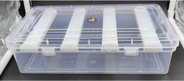 UFEnterprises Multipurpose transparent plastic storage box with 4 rods for women and girls STORAGE BOX, BANGLE BOX, VANITY BOX, Sample box, jewellry box Vanity Box