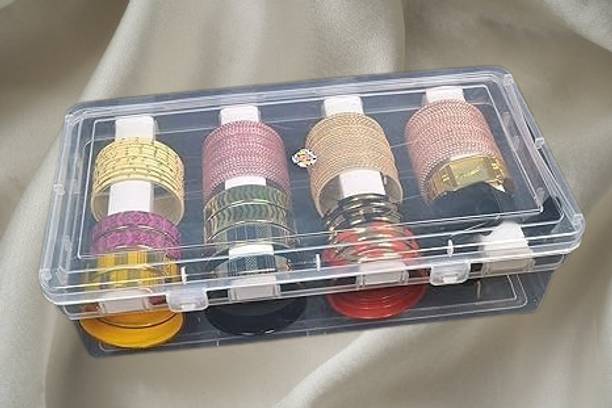 MS Entreprises Compact 4 Rod Bangle Storage Case for Women Jewellery Jewellery Box For Travelling,Bride,Chudi Organizer For Storage Vanity Box