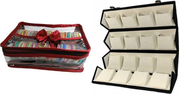 CLASSECRAFTS 2rod satin1pc black earing vanity box Make Up Vanity Bag, Make Up storage box, Multipurpose Kit, Travelling Bag Vanity Box