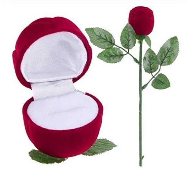 Sunswich Red Rose Flower Ring Box Vanity Box