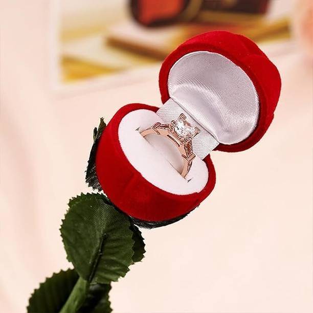 YEWISH Red Rose Jewellery Ring Box (Gift, Engagement) Single Box Without Ring Ring Rose Vanity Box