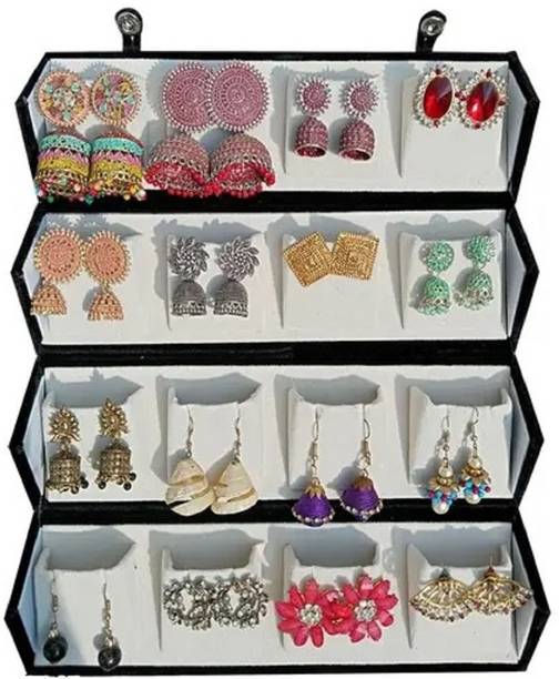 ultimatefashionista Premium High Quality Velvet Large Earring Studs Velvet Folder 16 Pairs Organizer Jewellery Box Vanity Box