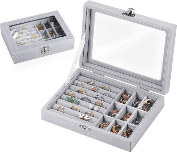 Joyansh velvet jewellery box 44 Rings, Earrings, Bracelets Vanity Box