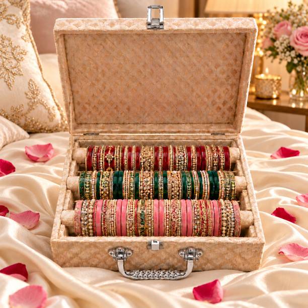 tosim Premium Velvet Bangle Organizer Box Bridal Bangle Storage, Bangle & Bracelet Organizer, Bangle Storage & Organization Vanity Box
