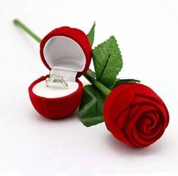 AASA Red Rose Jewellery Ring Box (Gift, Engagement) Single Box Without Ring Ring Holder Vanity Box