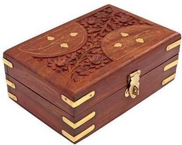 LyqArt Wooden Jewellery Box | Jewel Organizer | Multipurpose Box for Women | Storage Box | Jewellery Case Organizer | Jewellery Storage organizer | Gift Item (8 x 5 inch) Jewellery and Makeup Vanity Box