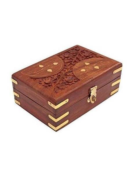 LyqArt Wooden Jewellery Box | Jewel Organizer | Multipurpose Box for Women | Storage Box | Jewellery Case Organizer | Jewellery Storage organizer | Gift Item (8 x 5 inch) Jewellery and Makeup Vanity Box