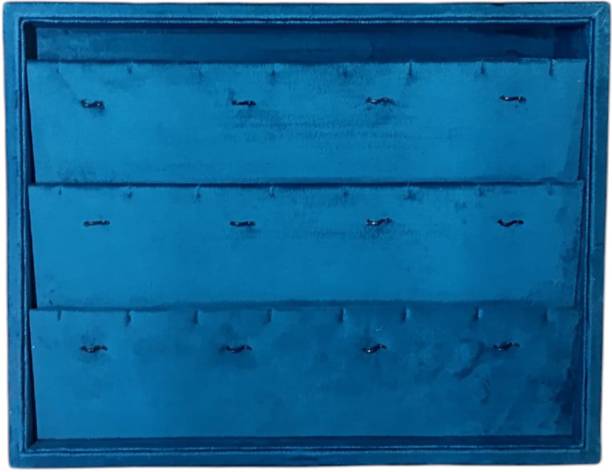 GS Collection PENDENT SET TRAY BLUE Premium Wooden & Velvet Jewellery Display Tray 10X13 PENDENT SET DISPLAY TRAY Vanity Box