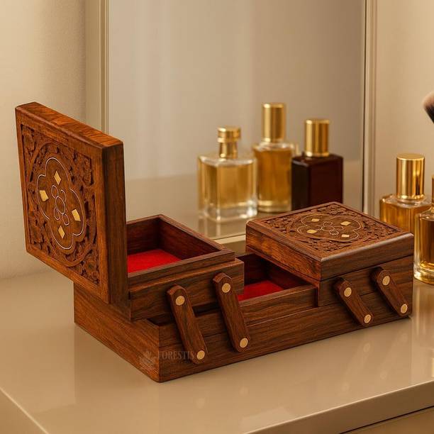 FORESTIS GALLINARIA Wooden Box| Vanity Box| Jewellery Box For Gold, Cash (8x4 inches, Jewel Box) Jewellery Box, Money Box, Cash Box, Good Luck Box Vanity Box