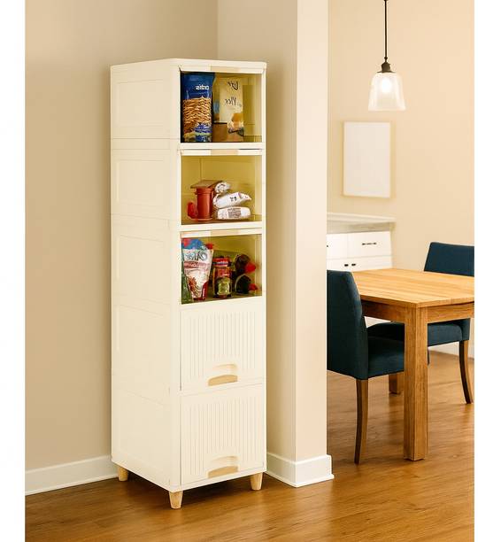 MAXTID 5 Layer White storage drawer Used in Kitchen for varous item Stored Plastic Kitchen Cabinet