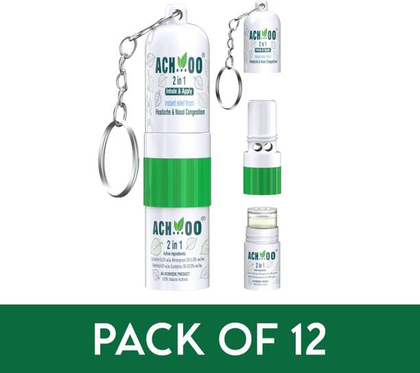 ACH...OO 2 In 1 Inhaler and Roll On Relief from Cold, Cough & Nasal Congestion Vaporizer