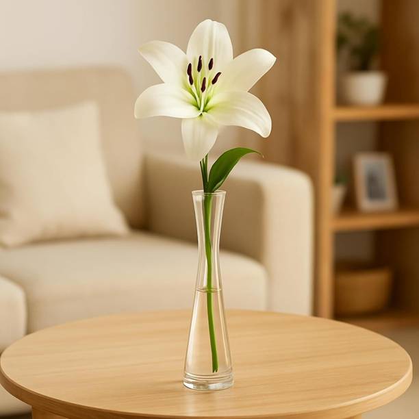 OURVIC Glass Decorative Vase for Flowers, Center Table, Living Room, Office Decoration Glass Vase