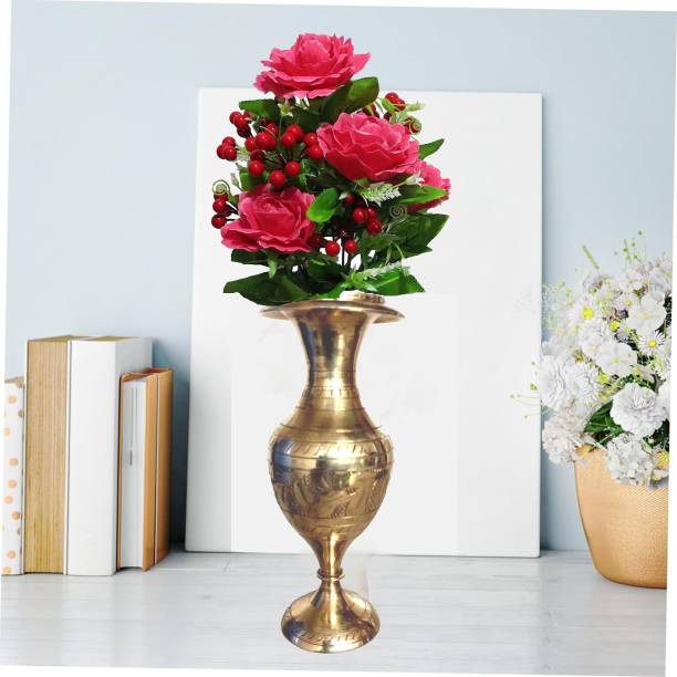 Effigy Onlinehub Brass Handicraft Flower Vase/Flower Pot for Office and Home Decor Brass Vase