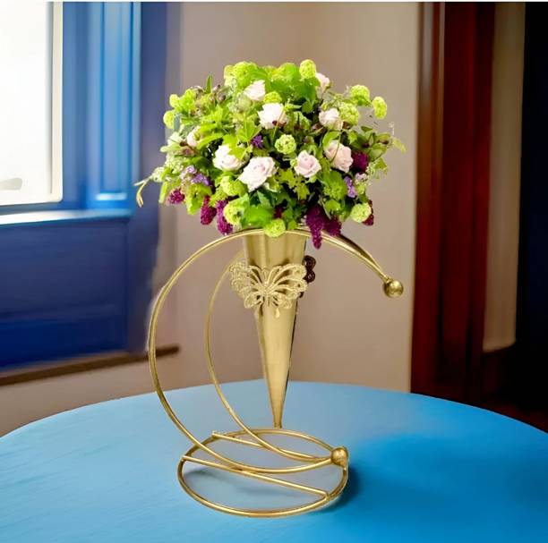 GALAXY CRAFTS new moon vase , iron moon vase new base round 7.5 inch vase Iron Vase