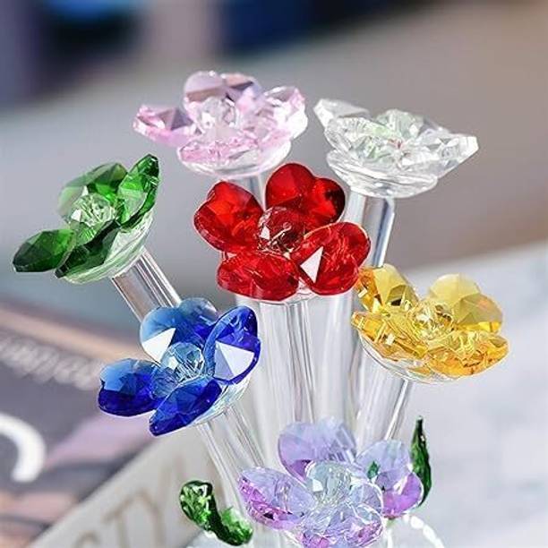 pinkparifashion Floral Glass Ornaments Crystal Vase