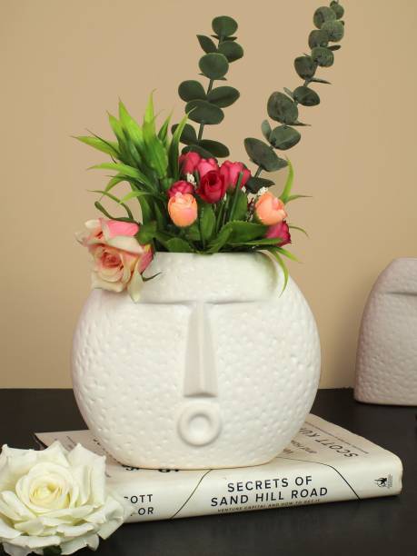 TIED RIBBONS Face Vase Ceramic Flower Pot for Home Decor Table Office Living Room Decorations Ceramic Vase