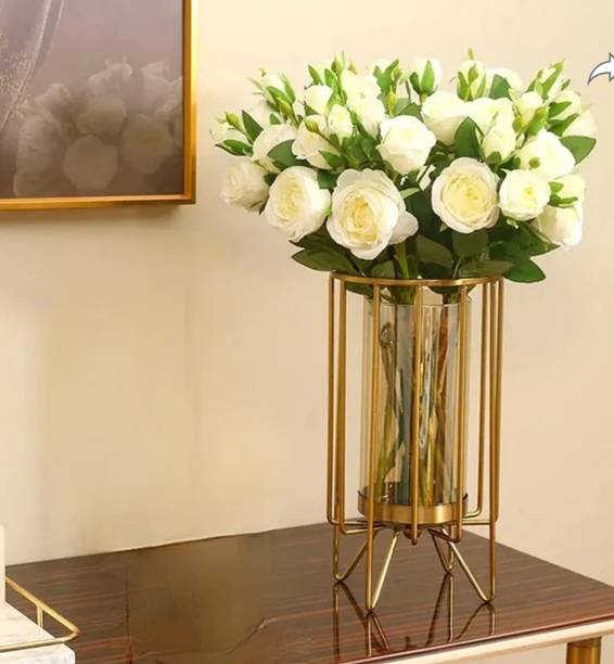 AWH Vase with Removable Glass Modern Design Decorative for Table Top (Pack of 1) Iron Vase