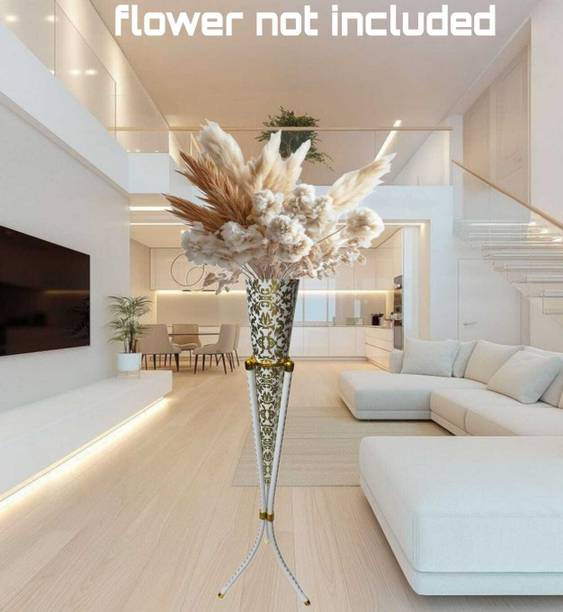 ITMK ISHA TOUCH METAL KING (pack of 1) best white Gift Item and use full metal stand Iron Vase