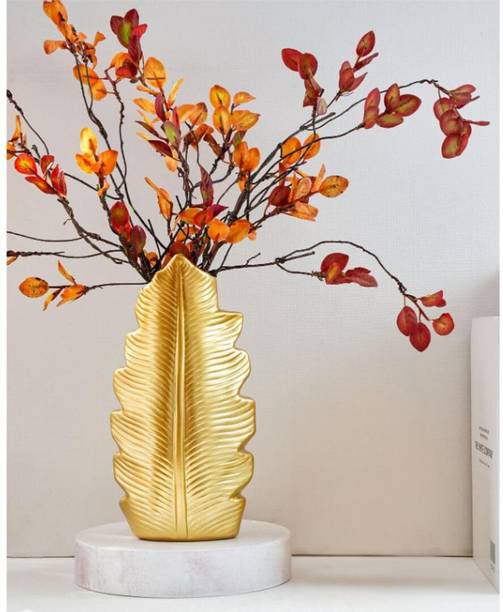 Satyam Kraft 1 Pcs Small Leaf Shape Resin Flower Vase for Home Decor, Bedroom, Living Room Resin Vase