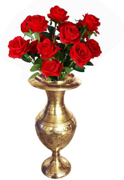 Effigy Onlinehub Brass Handicraft Flower Vase/Flower Pot for Office and Home Decor Brass Vase