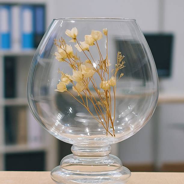 shobhana enterprises Wine Cup/ Aquarium VASE/ Decoration VASE/ Glass Pot (8") Glass Vase