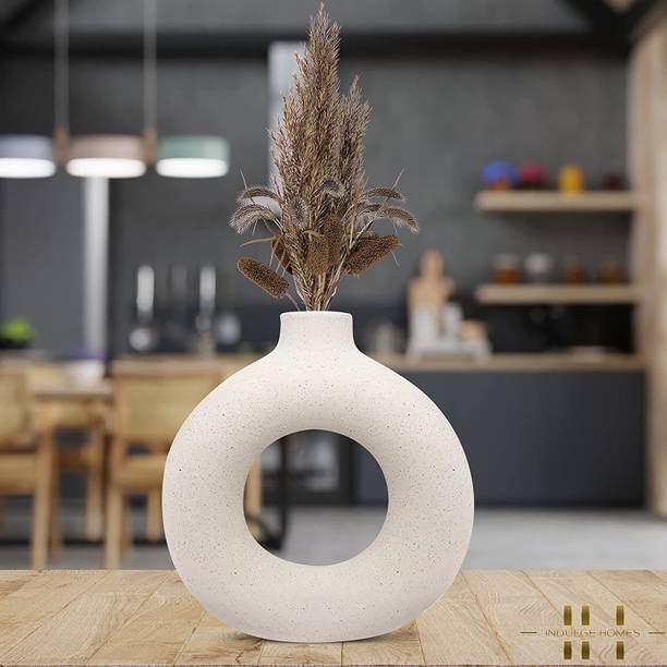 Indulge Homes White Donut Shaped Decor Showpiece 6 Inch...