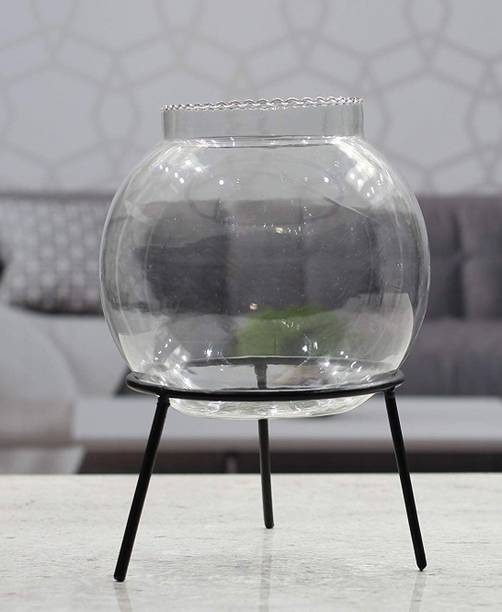 seaqua FISH BOWL WITH ANGLE STAND 6" Glass Vase
