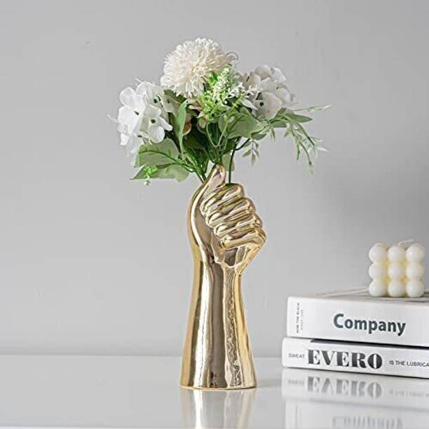 Satyam Kraft 1 Pcs Human Hand Shape Resin Flower Vase for Home, Bedroom, Living Room Resin Vase