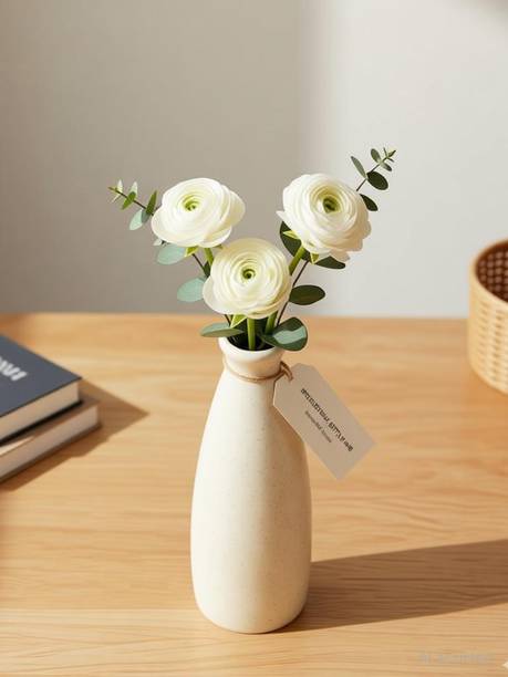 Nestloom Decor Elegant Ceramic Bottle Vase – Home Decor & Gifting | Living Room Flower Pot Ceramic Vase