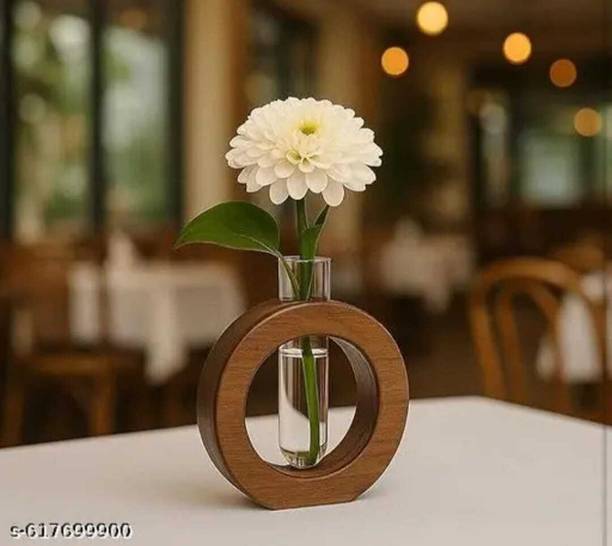 Modern Attire Round Wooden Vase