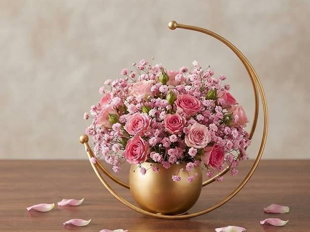 SS Handicrafts Creative metal geometric home designer Round

Shape vase Iron Vase