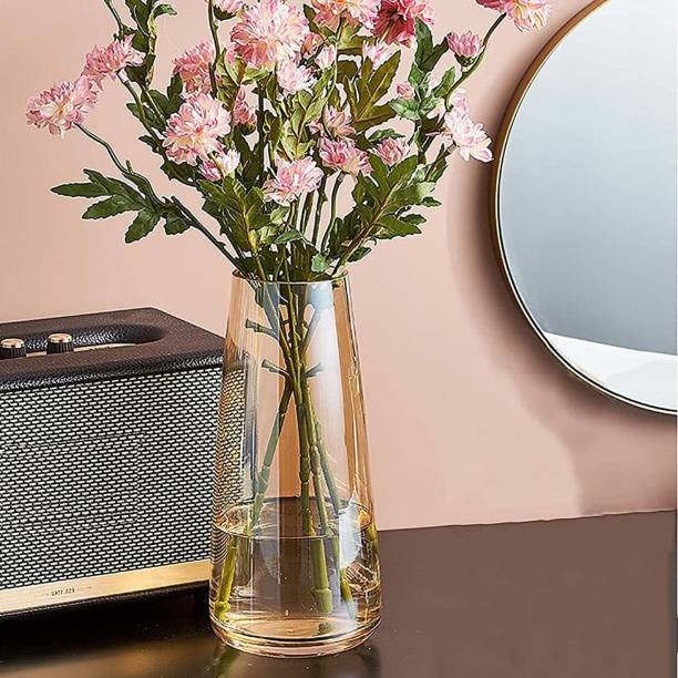 TIED RIBBONS Flower Glass Vases Pot for Flowers Home Décor Office Bedroom Living Room Table Glass Vase
