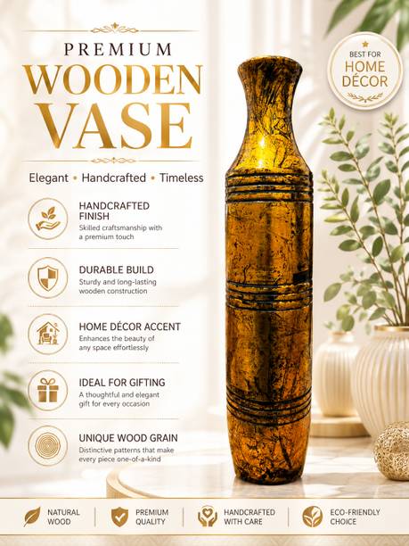 DECOREA Wooden Vase