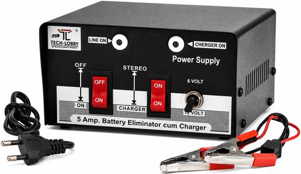 TECH-LOBBY Charger PowerMax 5A 5 Ah Battery for All Vehicles