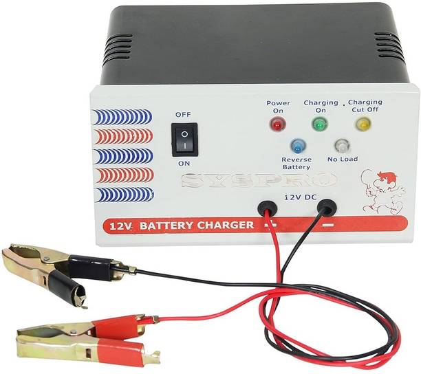 Syspro Automatic Car Battery Charger 5A 12 Volts, Charging Capacity 5 Amps 220 Ah Battery for Car & Bike