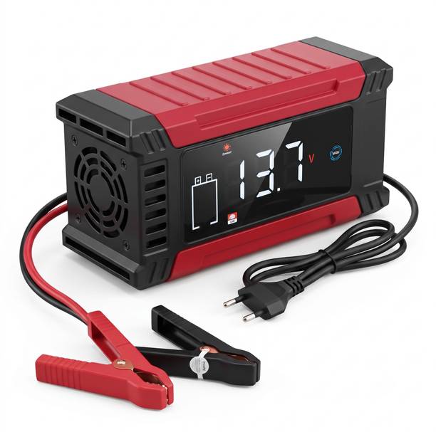 inveXo 12V 10A Digital Automatic Battery Charger 150 Ah Battery for Car & Bike