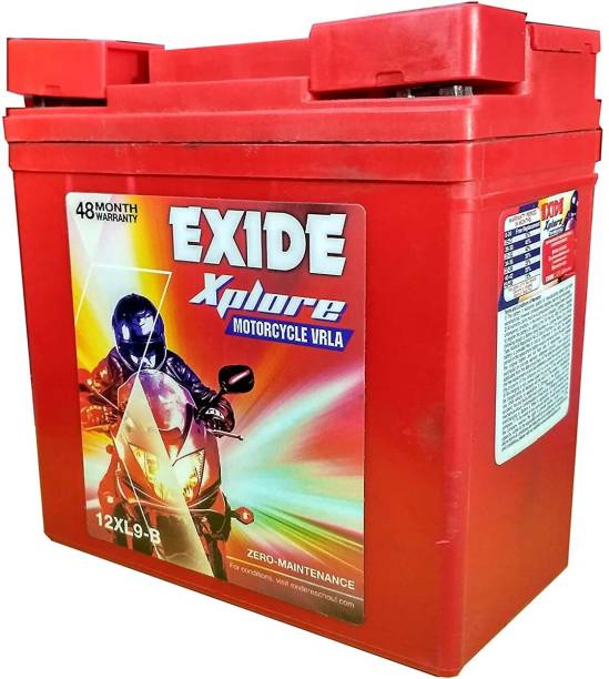 EXIDE Battery (Red, 12xL9B) 12 Volt 4 Ah Battery for Bike