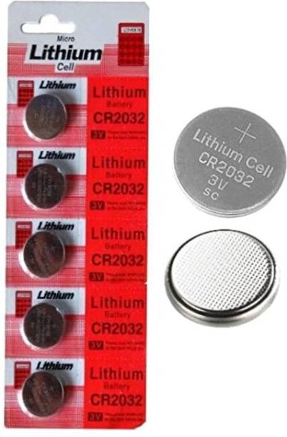 Micro Lithium coin Battery CR2032 3v use of Calculators,Watch,temp bottle(Pack of5pc) 110 Ah Battery for Bike