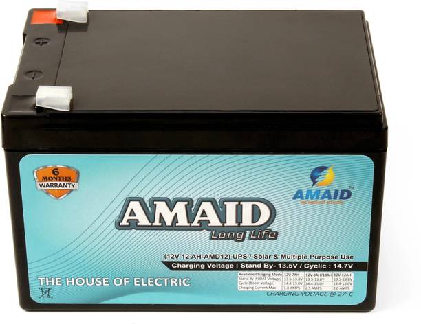 AMAID 12V 12AH SMF Battery UPS Solar Toy Car & Bike Battery 12 Ah Battery for All Vehicles