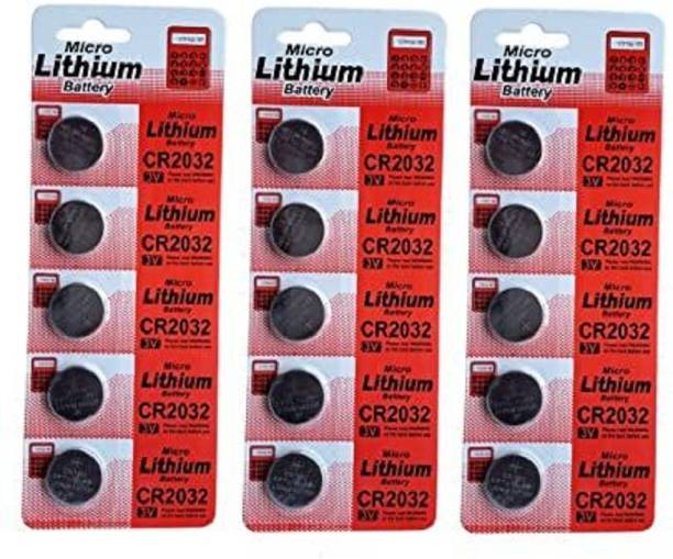SRMG Micro Lithium CR2032 Coin 3v Battery use Computer bike Battery(Pack of 15) 110 Ah Battery for Bike