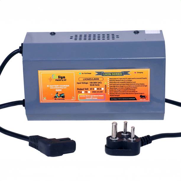 EVLIYA 60v 6amp Auto Cutoff 67.2v Fast Lithium-ion charger T-TYPE for E-Scooters 32 Ah Battery for All Vehicles